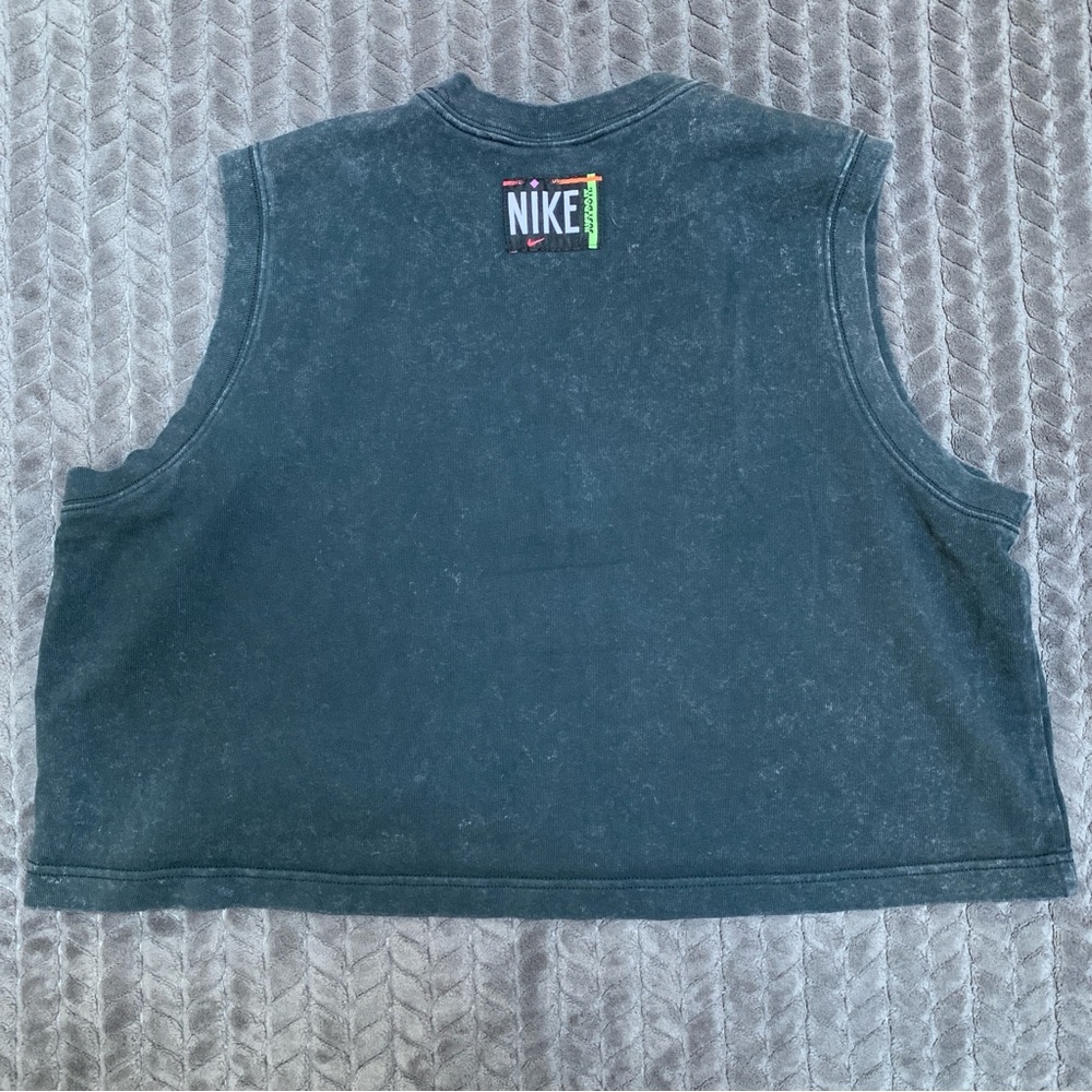 Nike Crop Top Womens XXL Charcoal Acid Wash Vintage Retro 90s Athletic Tank